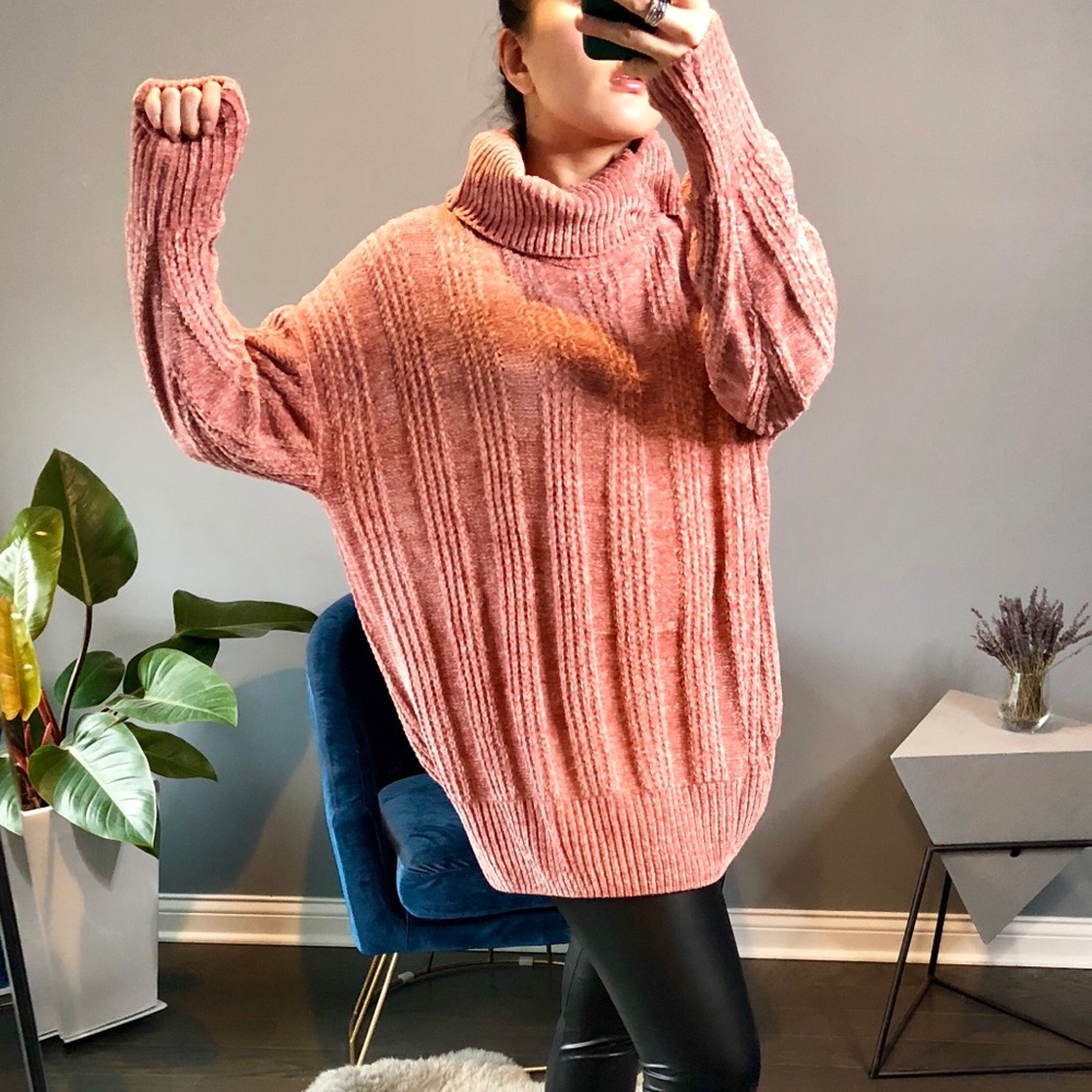 🏷Chenille Oversize Sweater Ash Rose - Picture 2 of 5
